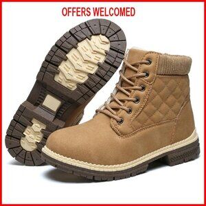 Women's Waterproof Ankle Boots Fur Lined Winter Hiking Snow Boots